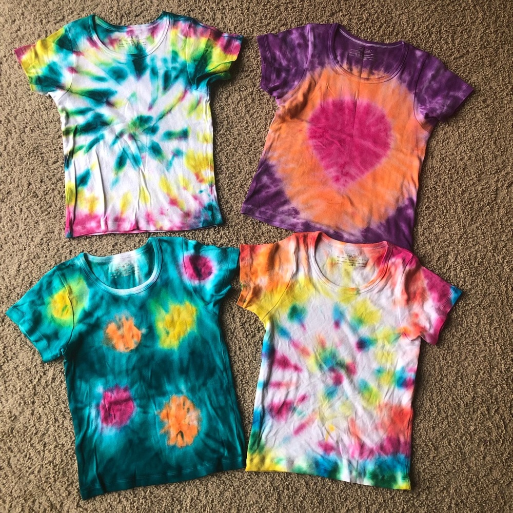 4 handmade tie dye T-shirts